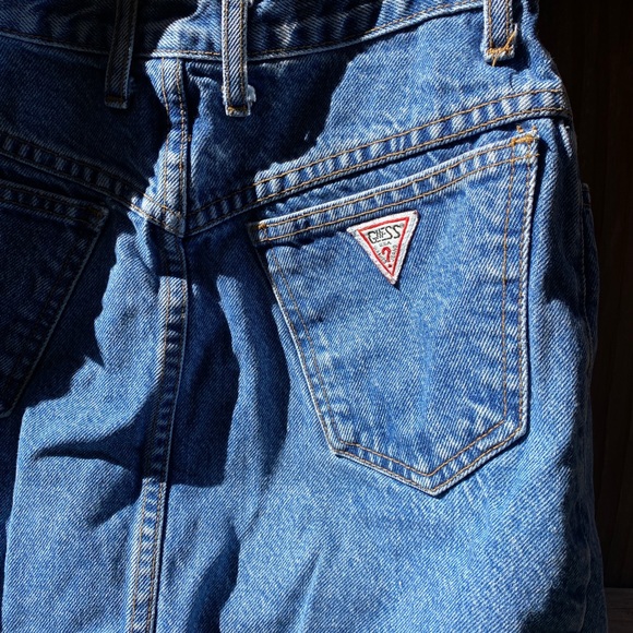 Vintage Guess Denim Jean Hi-Waisted Skirt 26W - Picture 3 of 15